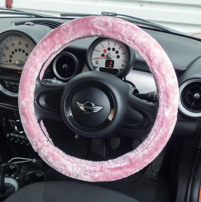 Pink Fluffy Furry Steering Wheel Cover for Ford Fiesta KA Puma Kuga Focus & More