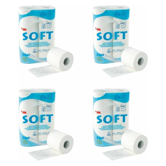 4 x Fiamma Toilet Roll Paper 6 Pack Chemical Loo Tissue Potti Camping Caravan