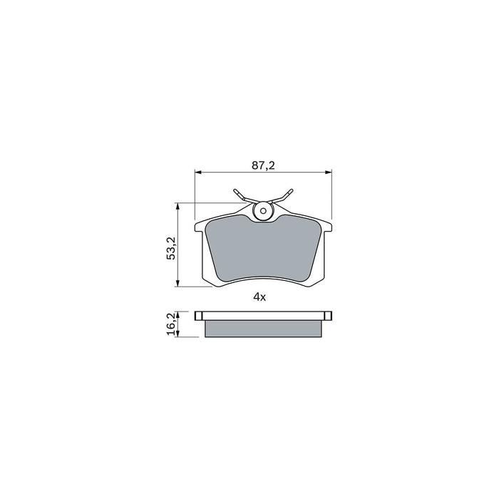 Genuine Bosch Brake Pad Set Bp1295 fits Renault Clio - 1.2 - 05-14 0986494387