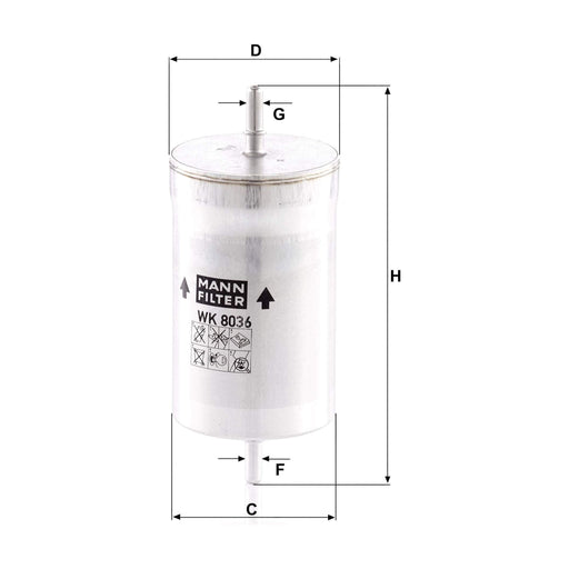 Genuine Mann Fuel Filter for Seat Exeo WK8036 Mann & Hummel  - Dynamic Drive