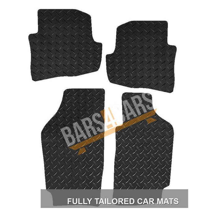 White Trim Tailored Black Rubber Car Mats for Vw Fox 06 ON Set of 4 UKB4C  - Dynamic Drive