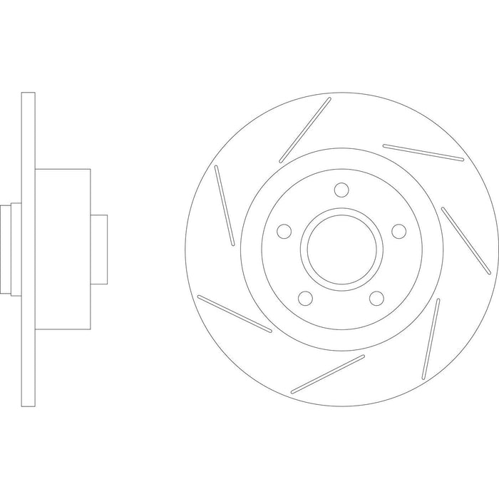 Genuine APEC Rear Brake Disc & Pads Set Slotted for Renault Megane