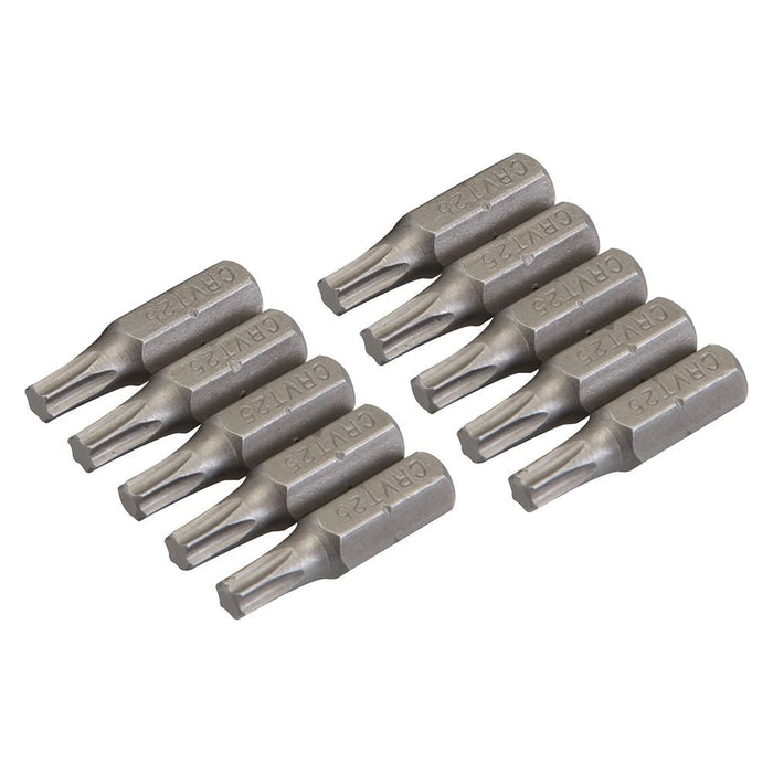 Silverline T25 Cr-V Screwdriver Bits 10pk T25 Silverline  - Dynamic Drive