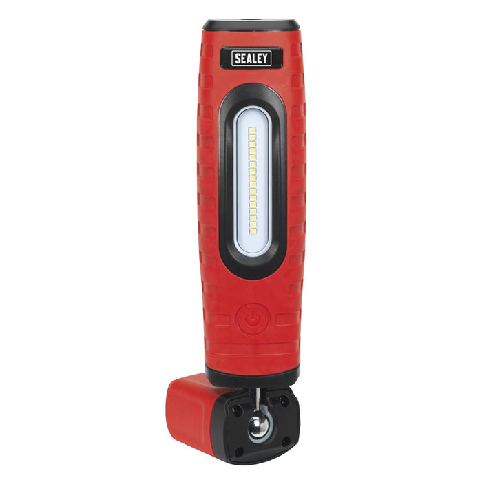 Sealey Rechargeable 360 Inspection Light 16 SMD LED & 3W LED Red 2 x Lithium-ion