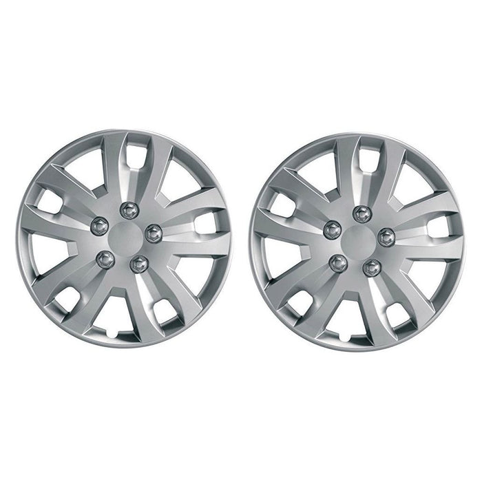 Pair Of Silver 13" Caravan Wheel Trims Hub Caps for Abbey Vogue 2 520 2009 UKB4C  - Dynamic Drive