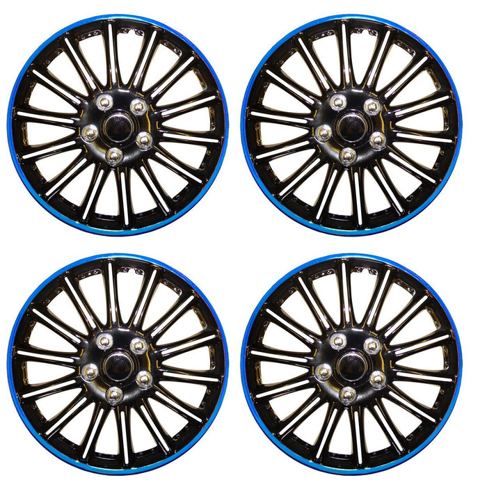 4x 14" Black/Blue Wheel Trims / Hub Caps fits Vauxhall Astra Corsa Agila Meriva UKB4C  - Dynamic Drive