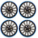 4x 14" Black/Blue Wheel Trims / Hub Caps fits Vauxhall Astra Corsa Agila Meriva UKB4C  - Dynamic Drive