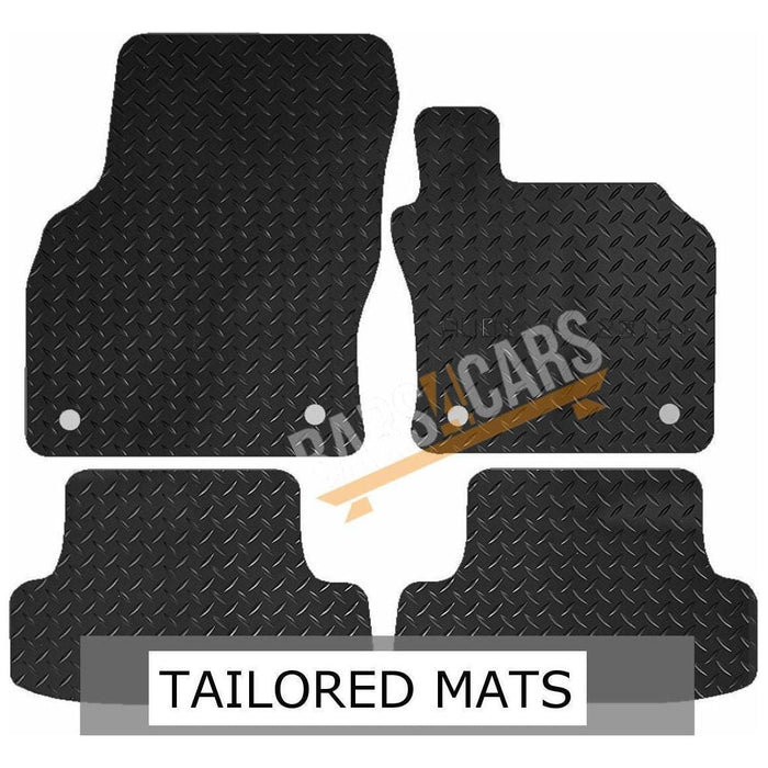 Blue Trim TailoBlue Black Rubber Car Mats for Audi A3 Sept 12> Set of 4 With 4 Clips UKB4C  - Dynamic Drive