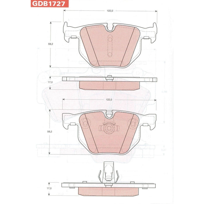 Genuine TRW Brake Pads (Rear) (R90) GDB1727