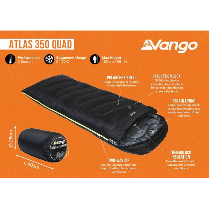 Vango Atlas 350 Quad Square Sleeping Bag 2024 Vango  - Dynamic Drive