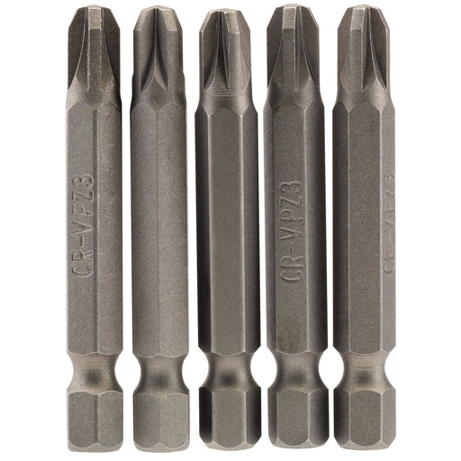 Draper PZ Type Insert Bit, 1/4" Hex, 50mm Long, No.3 (Pack of 5) 64286 Draper  - Dynamic Drive