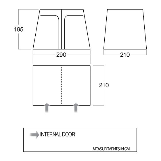 Vango Galli Awning Inner Bedroom Tent Storage Midnight Grey BR005 Sleeps 2 Vango  - Dynamic Drive