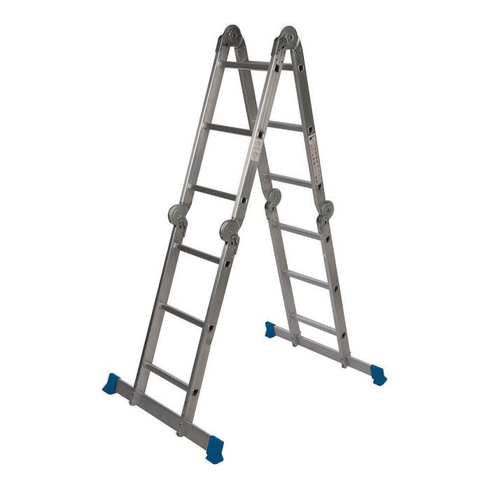 Silverline Multipurpose Ladder with Platform 3.6m 12-Tread Silverline  - Dynamic Drive