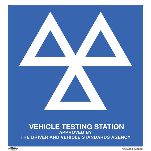 Sealey Warning Safety Sign MOT Testing Station Rigid Plastic SS51P1 Sealey  - Dynamic Drive