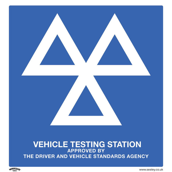 Sealey Warning Safety Sign MOT Testing Station Rigid Plastic SS51P1 Sealey  - Dynamic Drive