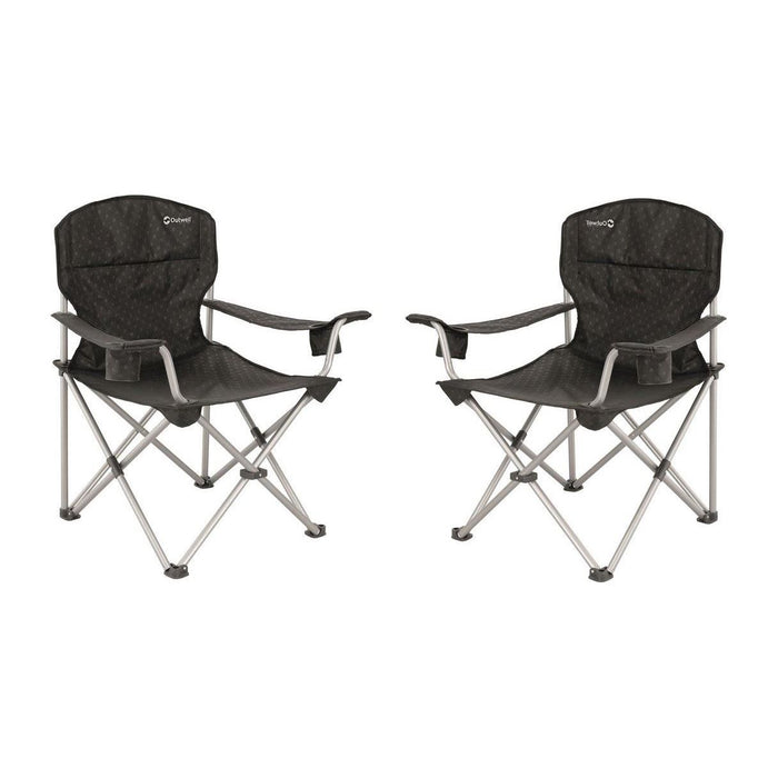 2x Outwell Catamarca XL Folding Chair Black Outwell  - Dynamic Drive