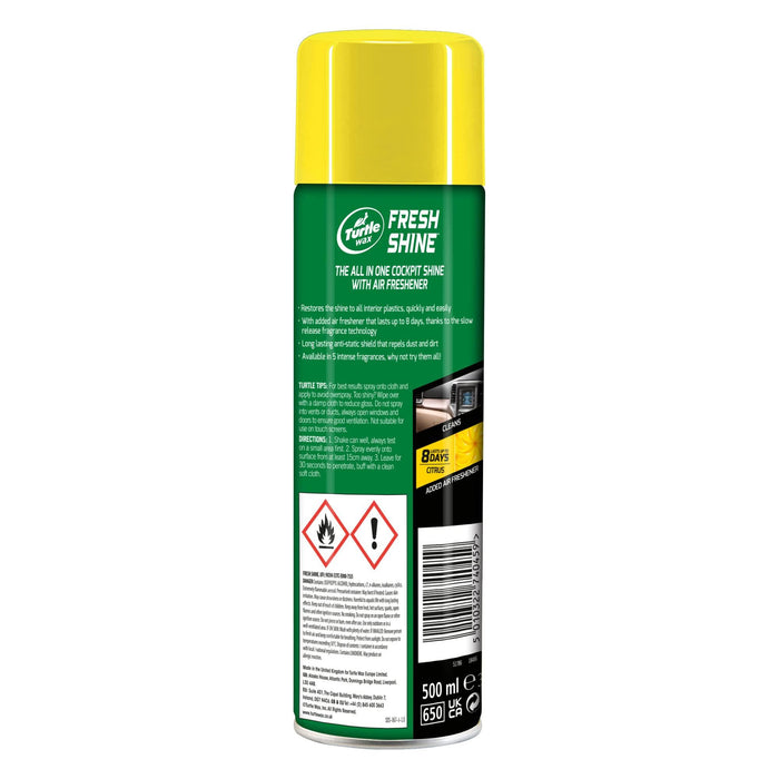 Turtle Wax Fresh Shine Interior Restorer Citrus - 500ml Turtle Wax  - Dynamic Drive