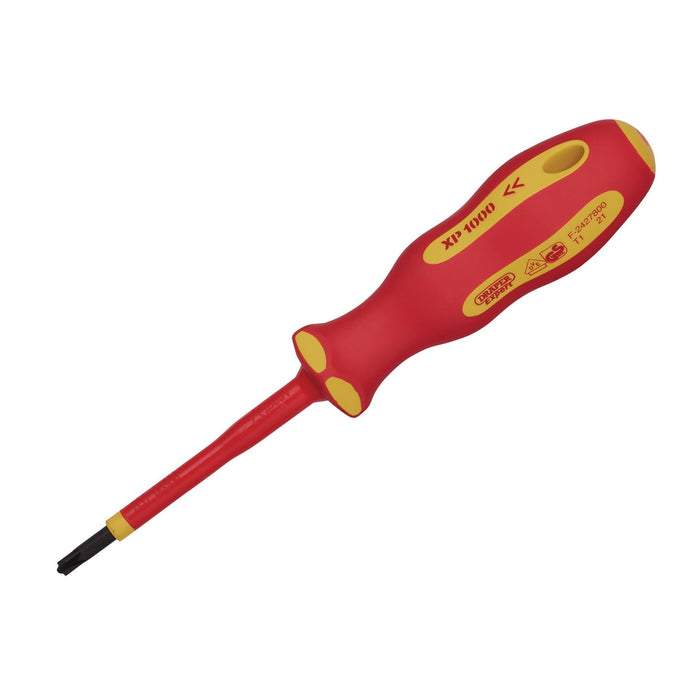 Draper XP1000 VDE PZ/SL Type Screwdriver, No.1 x 80mm 64489 Draper  - Dynamic Drive