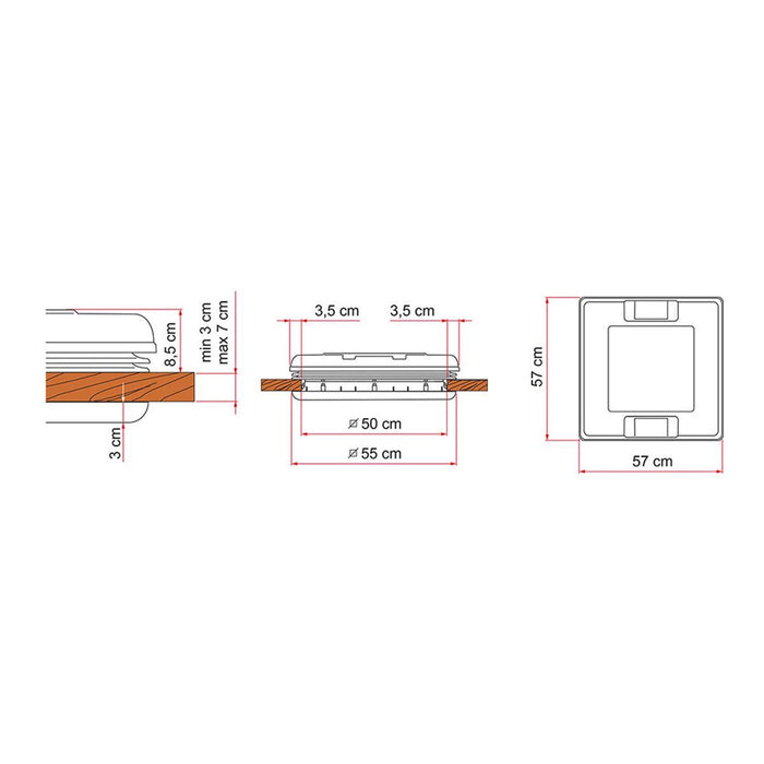 Fiamma Rooflight Vent 50 Crystal for Camper Roof Ventilation