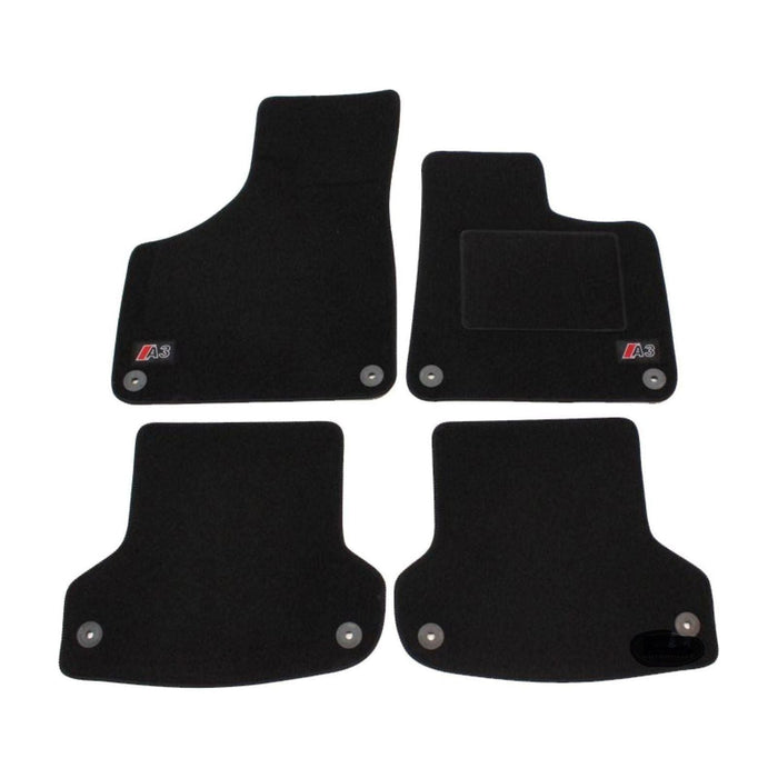 Tailored Logo Velour Carpet Floor Mats for Audi A3 8P 2003-2012 4PCS Fix UKB4C  - Dynamic Drive