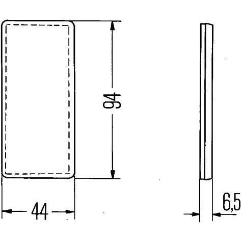 Hella Reflector Lens Colour: Red rectangular Glued/mounting 8RA 003 326-031