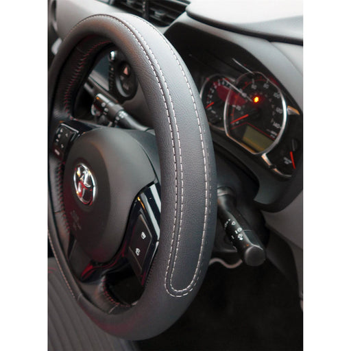 Black Steering Wheel Cover Soft Grip Leather Look for Verso All Models UKB4C  - Dynamic Drive