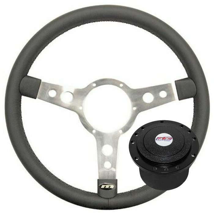 13" Mountney Leather Steering Wheel + boss kit for Austin Mini Allegro MG MGB Mountney  - Dynamic Drive