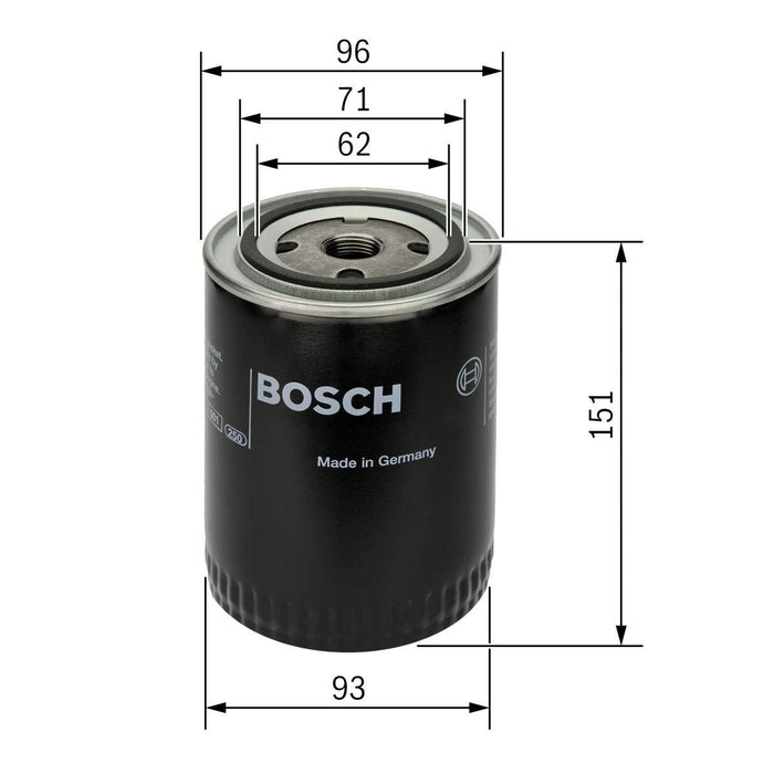 Bosch Car Oil Filter P3012 fits VW Golf Van (Hatchback) - 1.6 - 83-91 0451203012