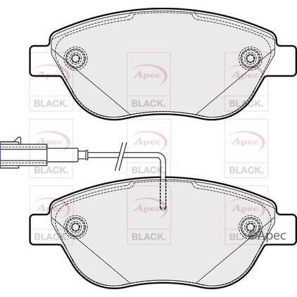 APEC Black Brake Pads (Front) (R90) PAD2109B fits Fiat Vauxhall 500C / 595C / 69 Apec Black  - Dynamic Drive