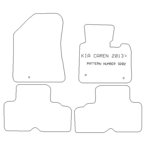 Fully Tailored Black Carpet Car Mats for Kia Carens 13> Set of 3 With 3 Clips UKB4C  - Dynamic Drive