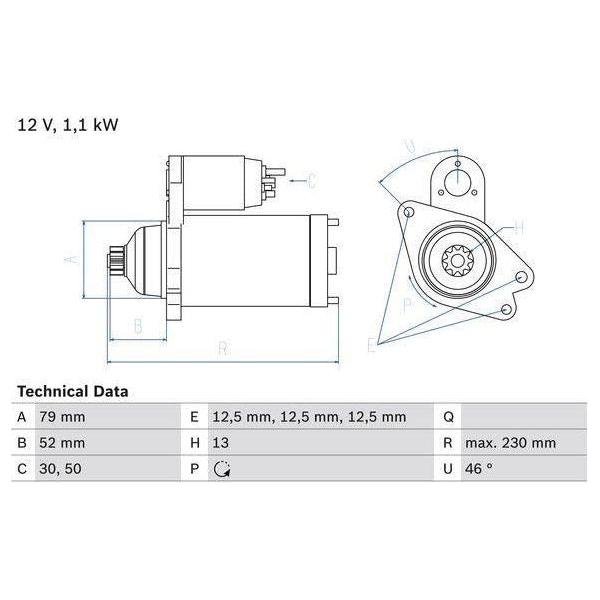 Bosch Reman Starter Motor 2613 0986026130