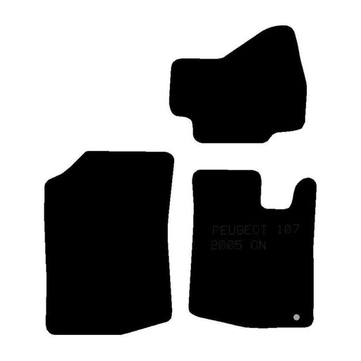 Fully Tailored Black Carpet Car Mats for Peugeot 107 Set of 4 With 1 Clips UKB4C  - Dynamic Drive