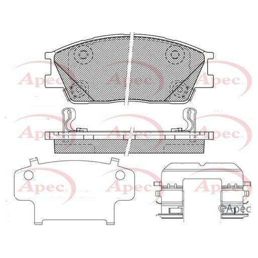 APEC Brake Pads (Front) (R90) PAD2530 fits Kia