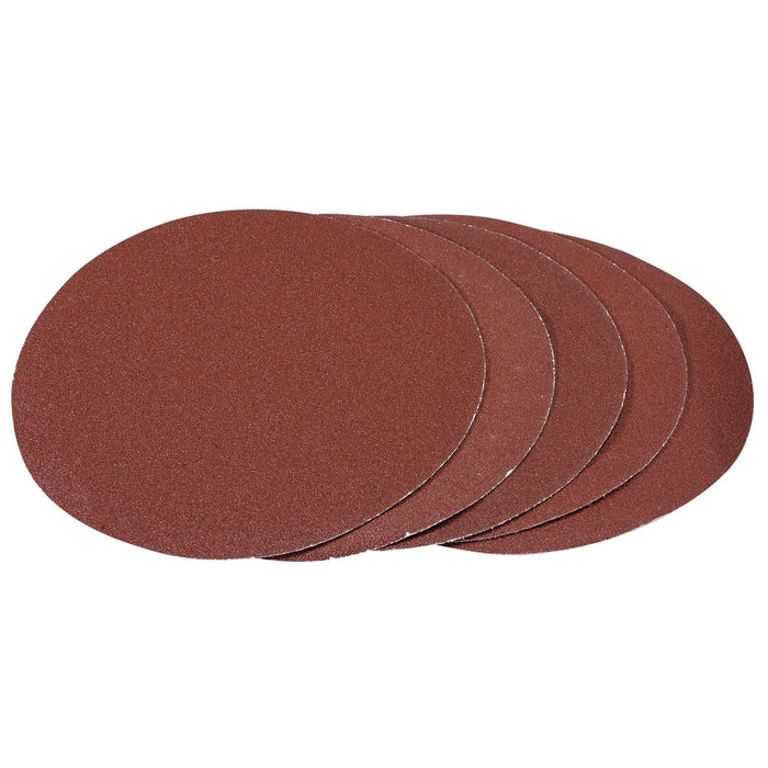 Draper Hook and Loop Aluminium Oxide Sanding Discs, 180mm, 80 Grit (Pack of 5)