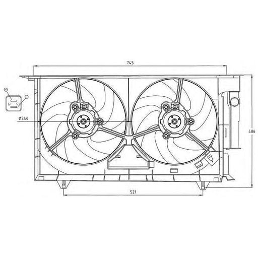 NRF RADIATOR FAN fits Peugeot 306 406 Partner Citroen Berlingo / Berlingo First NRF  - Dynamic Drive