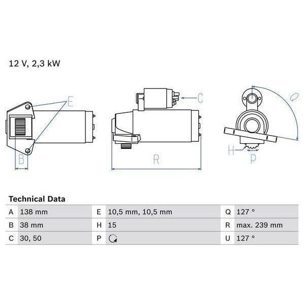 Bosch Reman Starter Motor 2595 0986025950