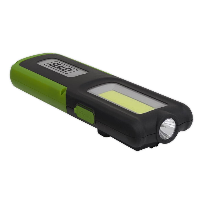 Sealey Rechargeable Inspection Light 5W COB & 3W SMD LED with Power Bank Green Sealey  - Dynamic Drive