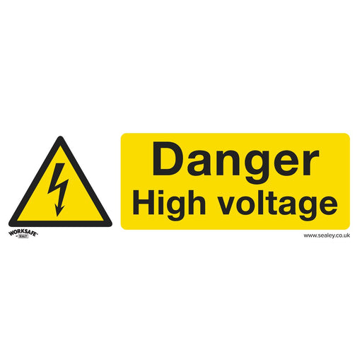 Sealey Warning Safety Sign Danger High Voltage Rigid Plastic Pack of 10 Sealey  - Dynamic Drive