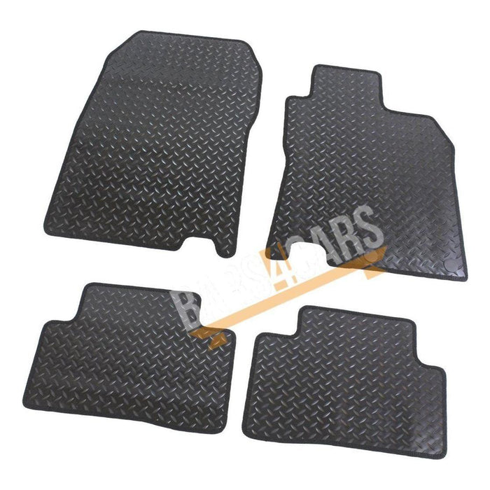 Blue Trim TailoBlue Rubber Car Mats for Nissan Qashqai 14 Set of 4 With 2 Clips UKB4C  - Dynamic Drive