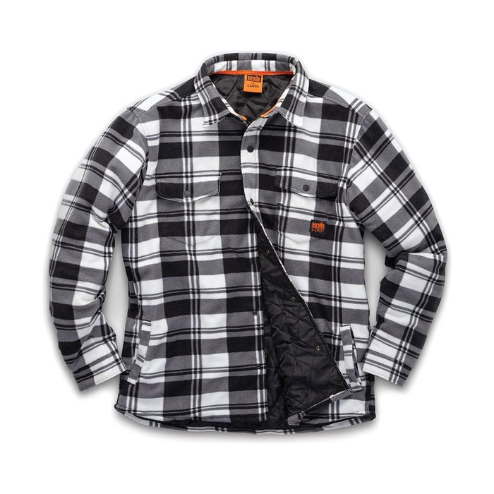 Scruffs Worker Padded Checked Shirt Black/White L