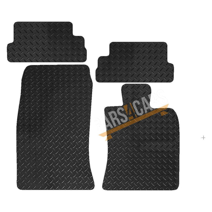 Blue Trim TailoBlue Black Rubber Car Mats for Mini Conv 08 ON (R57) Set of 4 UKB4C  - Dynamic Drive