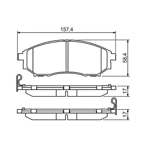 Genuine Bosch Brake Pad Set Bp1244 fits Nissan Navara dCi - 2.5 - 09- 0986494295