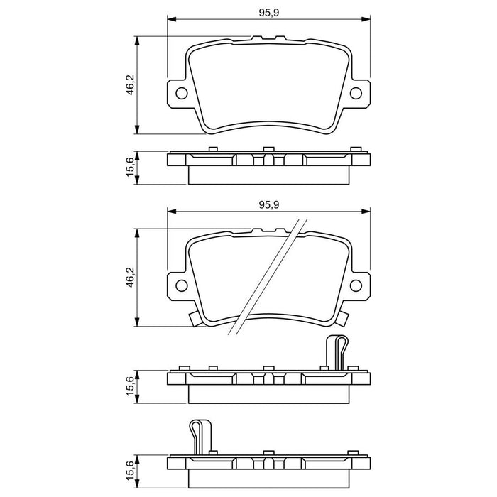 Genuine Bosch Brake Pad Set Bp1121 fits Honda Civic iVtec - 1.8 - 05-11 09864942