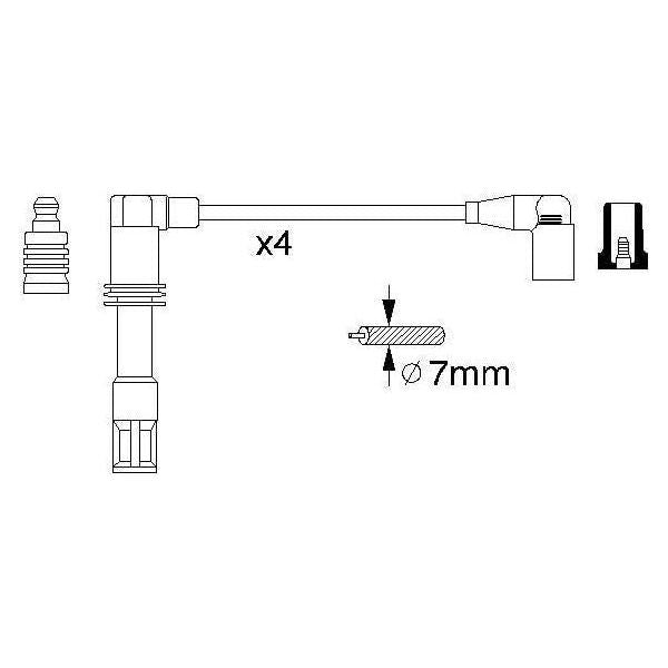 Genuine Bosch Ignition Lead B308 fits VW Polo - 1.4 - 01-08 0986356308