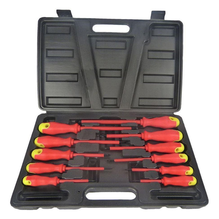 Silverline Screwdriver Set Slotted Phillips Electrician Insulated Soft Grip 11pc