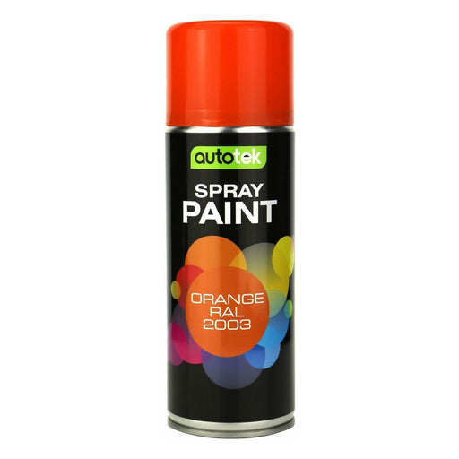 Orange Spray Paint Aerosol Gloss Finish 400ml Autotek  - Dynamic Drive