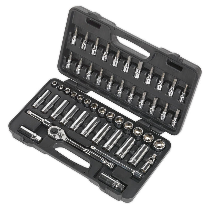 Siegen by Sealey Socket Set 52Pc 3/8Inchsq Drive 6Pt Walldrive Metric