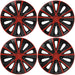 4 x Back & Red Alloy Look Wheel Trims Hub Caps 14" fits ASTRA CORSA AGILA MERIVA UKB4C  - Dynamic Drive