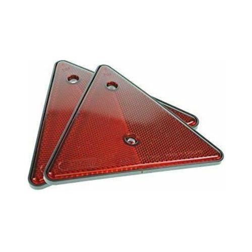 2x Triangle Red Reflectors Screw Fit Rear Pair for Trailers Caravans Gatepost Maypole  - Dynamic Drive