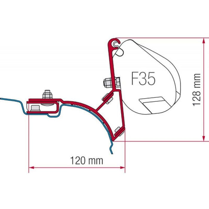 Fiamma Kit fits VW T5 Multi Van Transporter UK 98655Z005 F35 Pro Awning Brackets